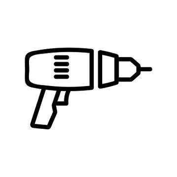 Screwdriver type drill for screws icon vector outline illustration Ilustração Stock
