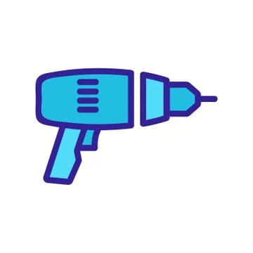 Screwdriver type drill for screws icon vector outline illustration Ilustração Stock