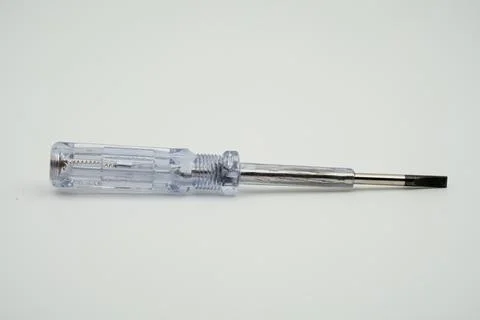 Screwdriver used for electrical control close up Stock Photos