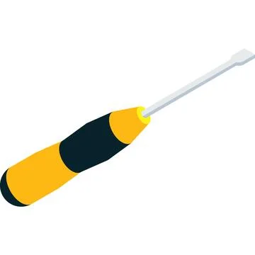 Screwdriver vector icon isolated hand tool object Stock Illustration