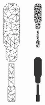 Screwdriver Vector Mesh Network Model and Triangle Mosaic Icon イラスト素材