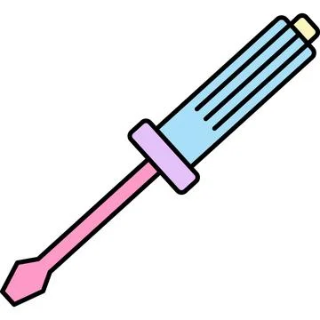 Screwdriver vector wrench tool icon flat sign Stock Illustration