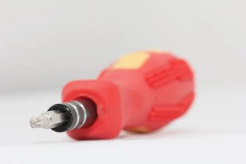 Screwdriver on white background. macro Stock Photos