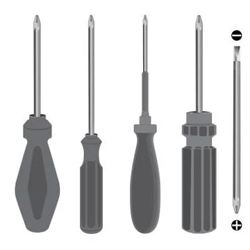 Screwdriver on a white background. Object tool isolated on white background. Stock Illustration