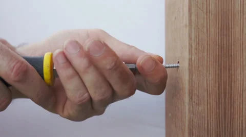 Screwdriver Wood Screw Close Up Stock Footage 39765932
