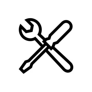 Screwdriver &amp; Wrench Icon Stock Illustration