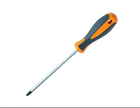 Screwdriver with yellow and gray handle Stock Photos