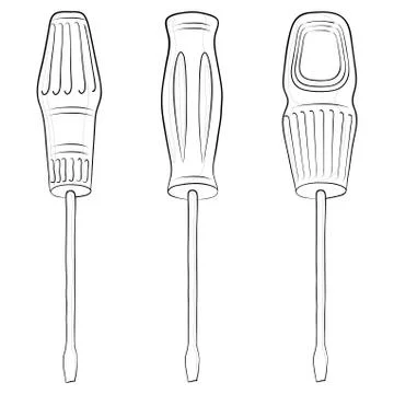 Screwdrivers, contours Stock Illustration