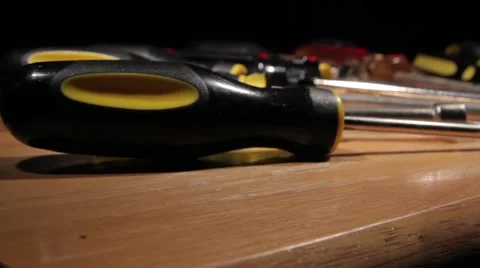 Screwdrivers - dolly shot Video stock 68693169