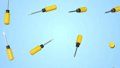 Screwdrivers Falling on a Light Background. Electronics and DIY Projects. 4K 库存影片 290921599