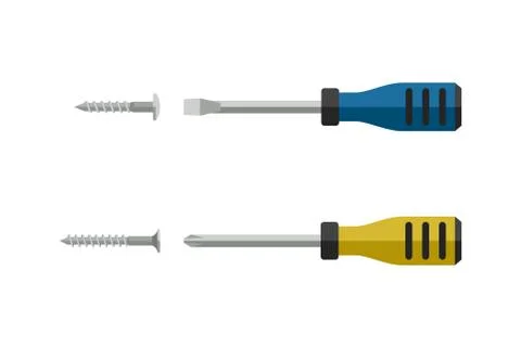 Screwdrivers with screws Stock Illustration