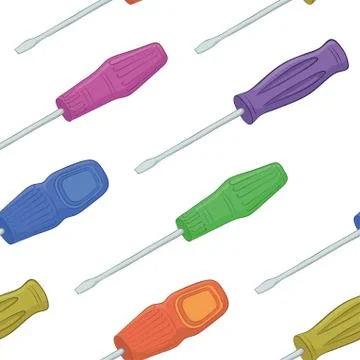 Screwdrivers, seamless background Illustrazione stock