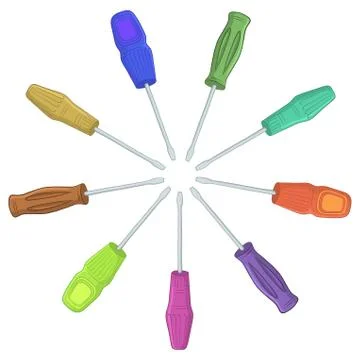 Screwdrivers, set Illustrazione stock