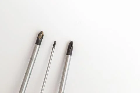 Screwdrivers on a white background Stock Photos