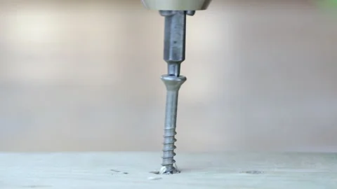 Screwing into Wood Stock Footage 145215523