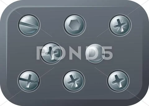 Screws and bolts design elements Stock Illustration