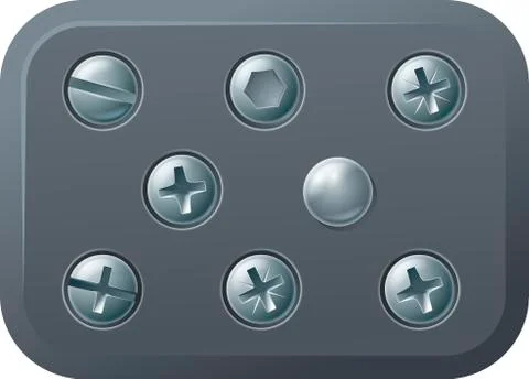 Screws and bolts design elements Illustrazione stock