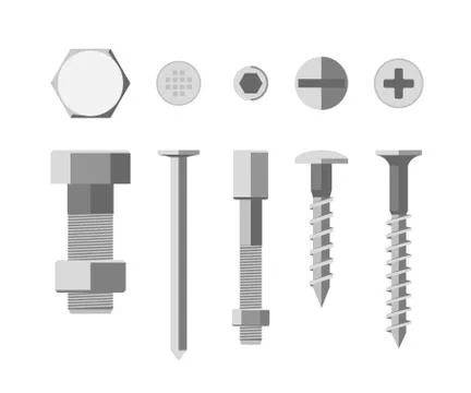 Screws and bolts Stock Illustration