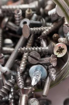 Screws and nuts Foto stock