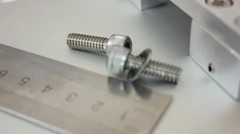 Screws and ruler Stock Footage 11497335