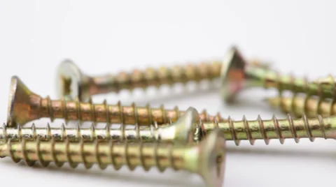 Screws closeup on white background Video stock 34395690