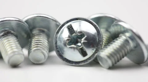 Screws closeup on white background Stock Footage 34395886