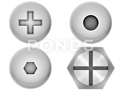 Screws Heads Template PSD