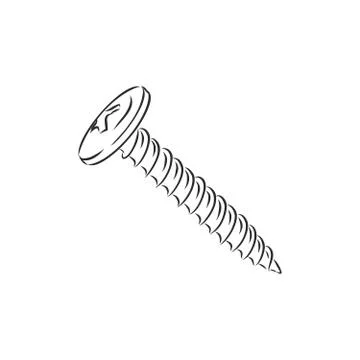Screws, nails isolated on a white background. Vector illustration, metal scre Stock Illustration