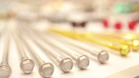 Screws nut set, shift focus Stock Footage 62184660