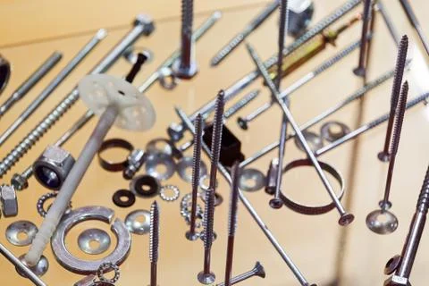 Screws, nuts, clamps ... Stock Photos