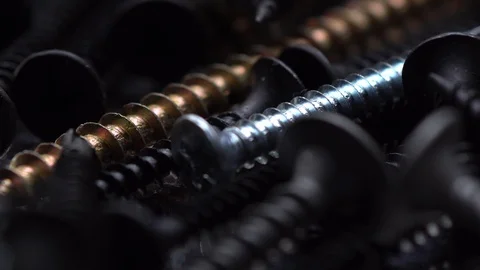 Screws in rotation Closeup. Video stock 99423785