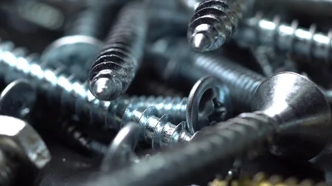 Screws in rotation Closeup. Stock Footage 99424116