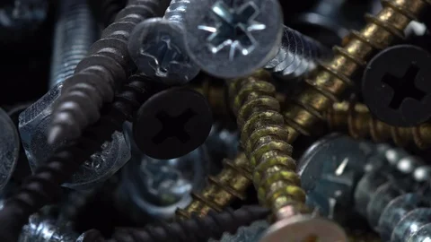 Screws in rotation Closeup. Stock Footage 99424210