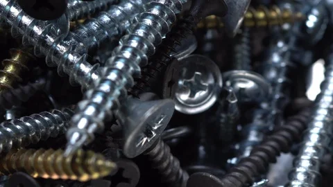 Screws in rotation Closeup. Stock Footage 99424398