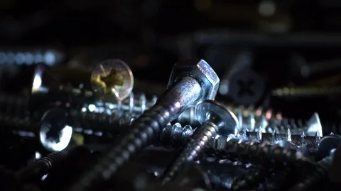 Screws in rotation Closeup. Stock Footage 99425114