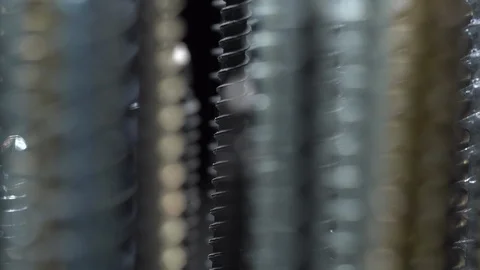 Screws in rotation Closeup. Stock Footage 99453650