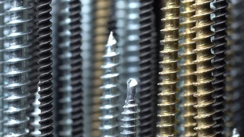 Screws in rotation Closeup. Stock Footage 99454314