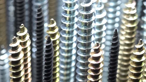 Screws in rotation Closeup. Stock Footage 99454409