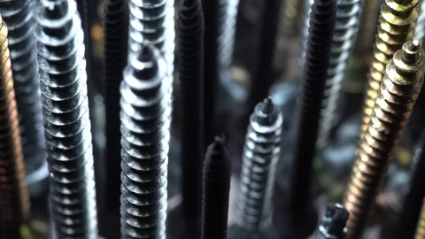 Screws in rotation Closeup. Stock Footage 99454943