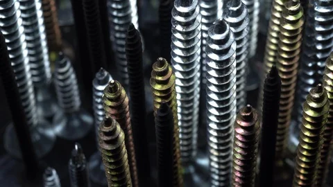 Screws in rotation Closeup. Stock Footage 99455083