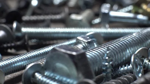 Screws in rotation Closeup. Stock Footage 100512934