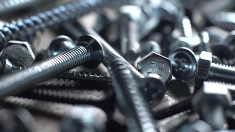 Screws in rotation Closeup. Stock Footage 100512992