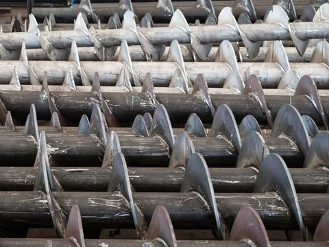 Screws for screw conveyors Stock Photos