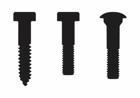 Screws silhouettes illustration Stock Illustration