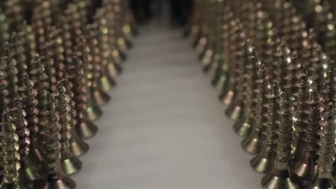 Screws standing and dollars . Closeup. Dolly slider shot Video stock 72142305