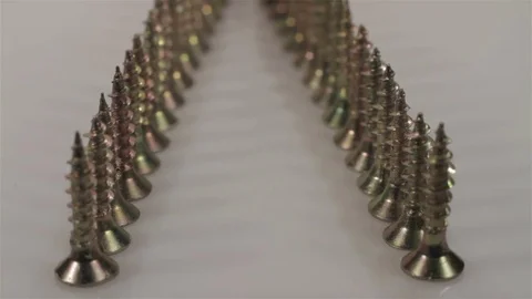 Screws Standing . Closeup. Dolly slider shot Stock Footage 72138153
