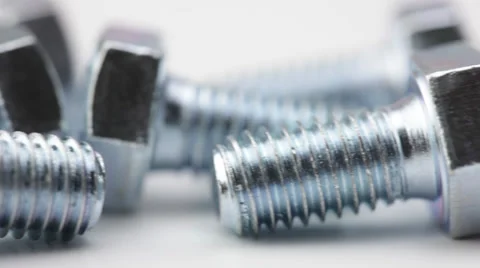 Screws on white background closeup Stock Footage 34395761