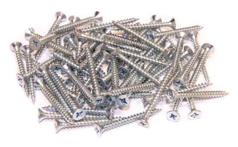 Screws on white background Stock Photos
