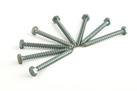 Screws on white background Stock Photos