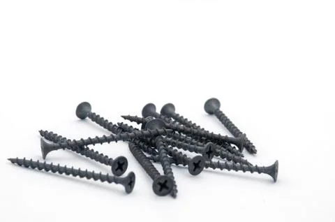 Screws on white background. Stock Photos